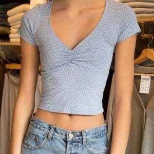 brandy melville blue gina floral top